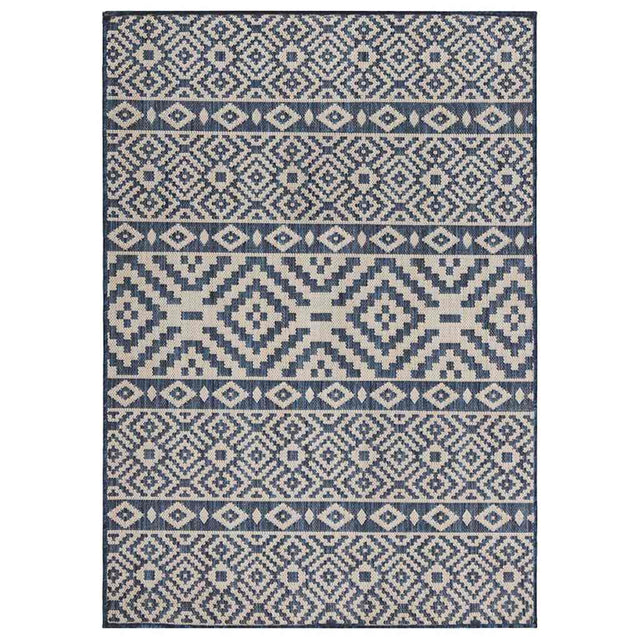 Vidaxl buitenkleed met patroon platgeweven 160x230 cm blauw