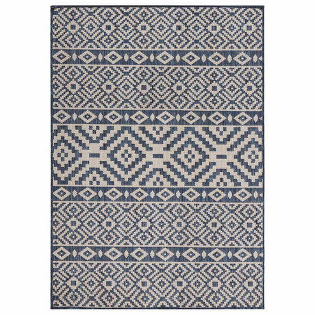 Vidaxl buitenkleed met patroon platgeweven 160x230 cm blauw