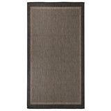 Vidaxl ausserhalb rug flaach gewéckt 80x150 cm donkelbrong