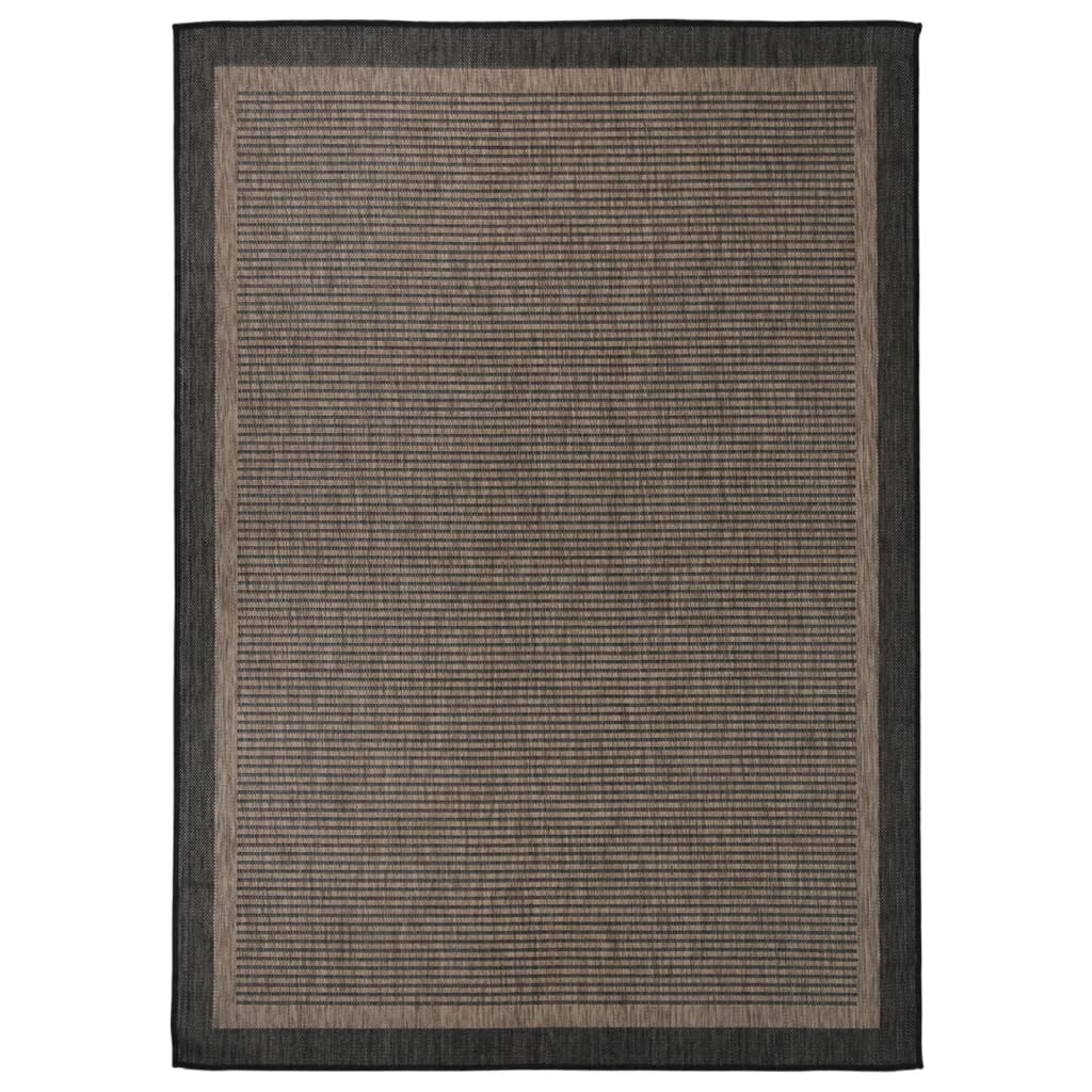 Vidaxl Extérieur tapis plat tissé 120x170 cm brun foncé