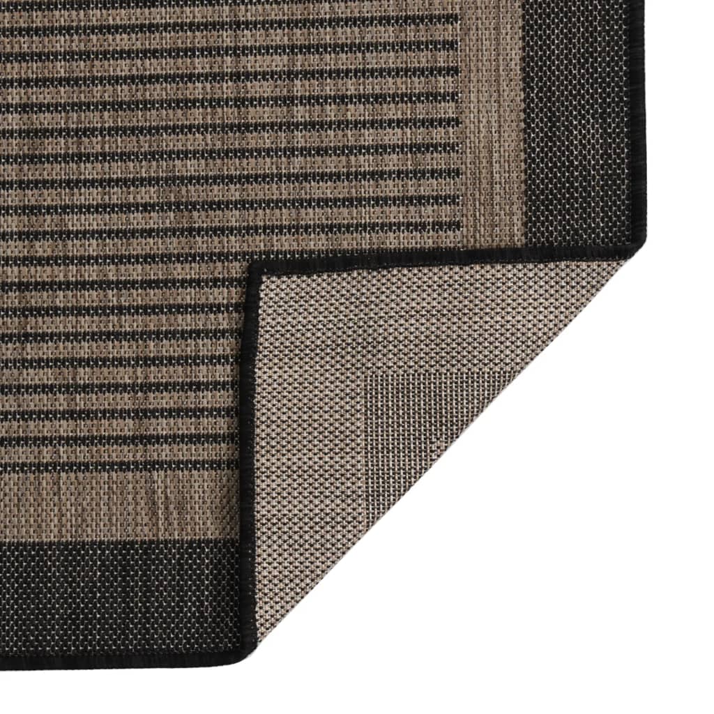 Vidaxl Extérieur tapis plat tissé 120x170 cm brun foncé