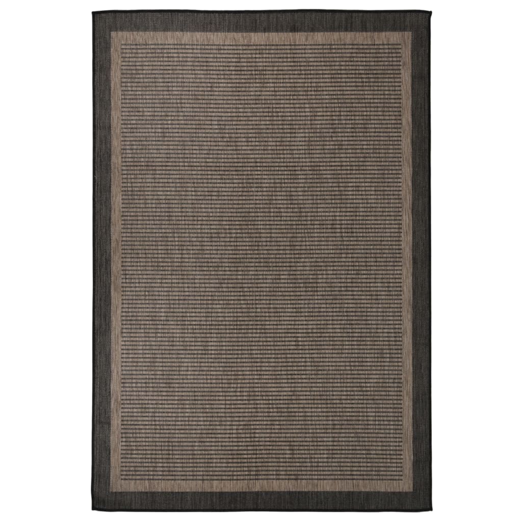 Vidaxl extérieur tapis plat tissé 160x230 cm brun foncé