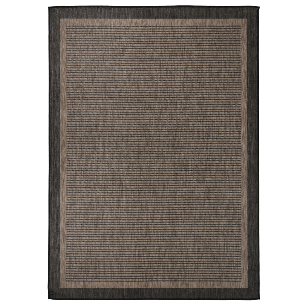 Vidaxl ausserhalb rug flaach -woven 200x280 cm donkelbrong