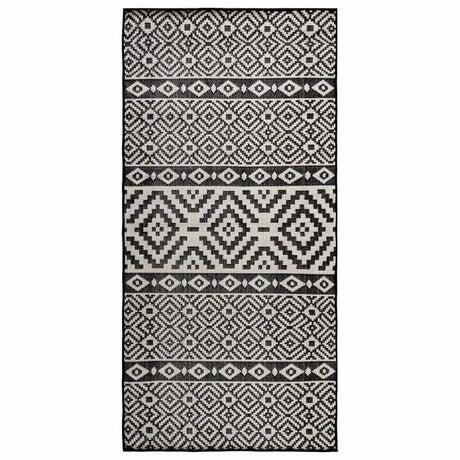 Vidaxl buitenkleed met patroon platgeweven 80x150 cm zwart
