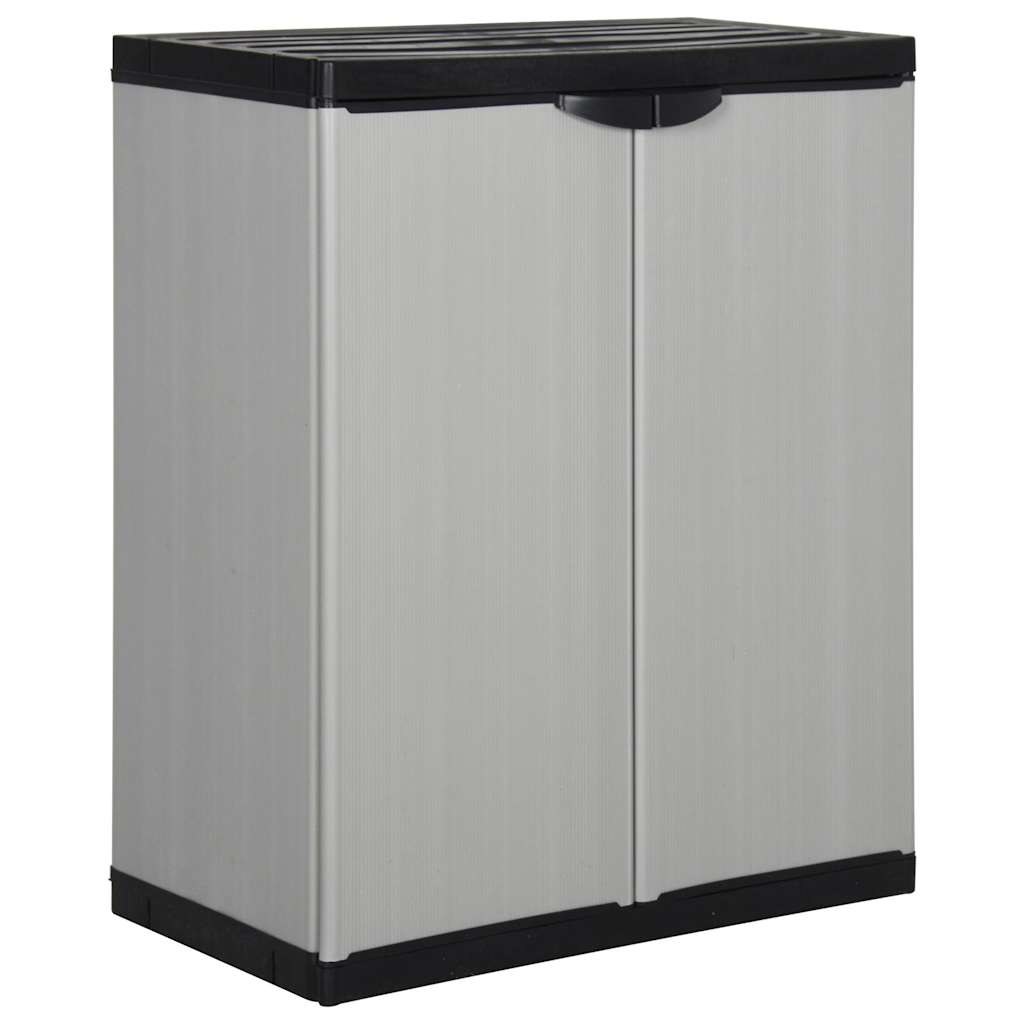 Vidaxl tuinkast met 1 schap 68x40x85 cm grijs en zwart