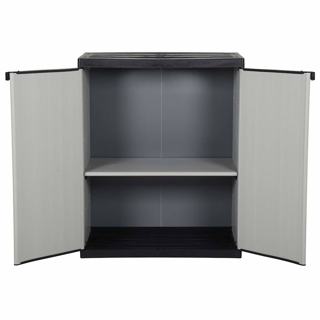 Vidaxl tuinkast met 1 schap 68x40x85 cm grijs en zwart