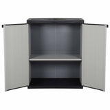 Vidaxl tuinkast met 1 schap 68x40x85 cm grijs en zwart