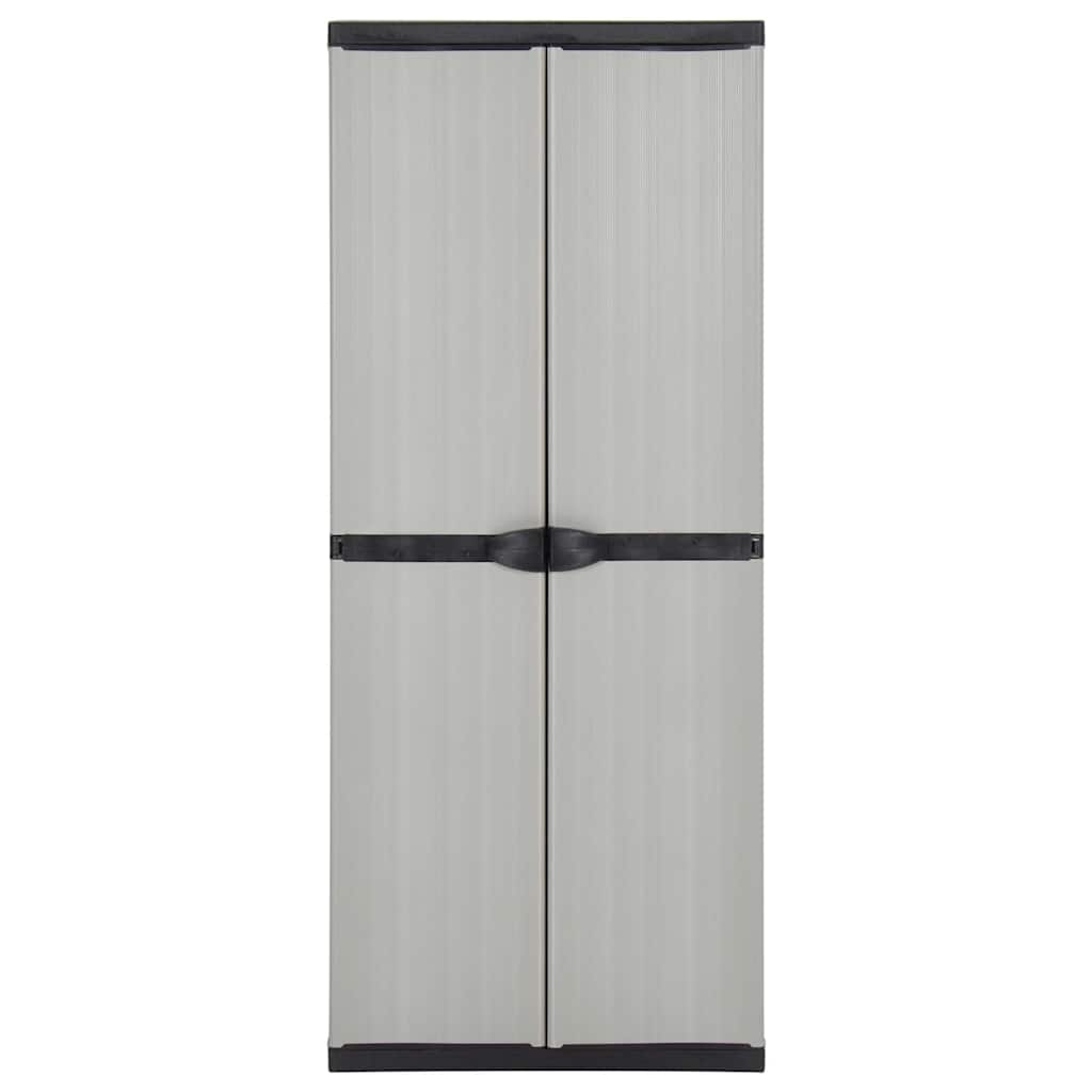 Vidaxl tuinkast met 3 schappen 68x40x168 cm grijs en zwart