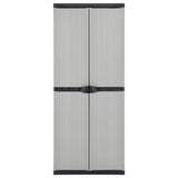 Vidaxl tuinkast met 3 schappen 68x40x168 cm grijs en zwart