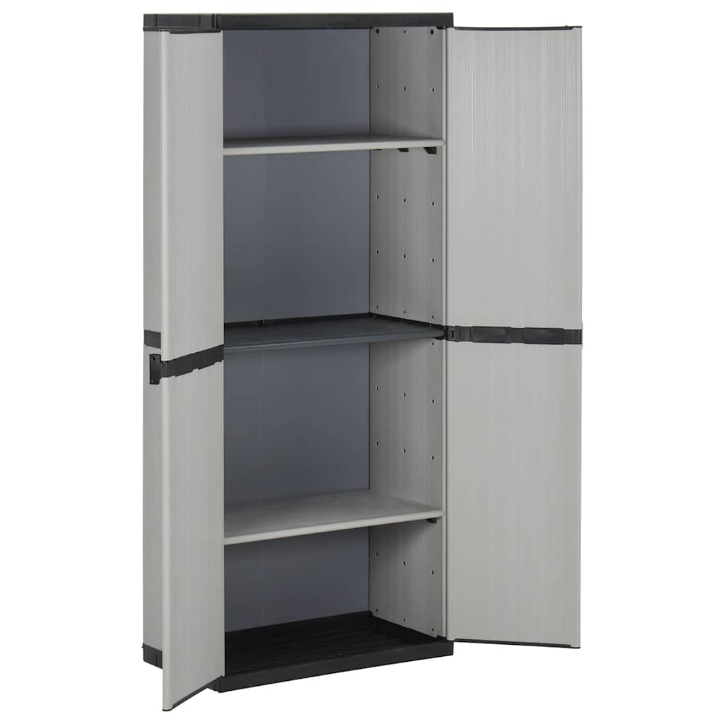 Vidaxl tuinkast met 3 schappen 68x40x168 cm grijs en zwart