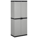 Vidaxl tuinkast met 3 schappen 68x40x168 cm grijs en zwart