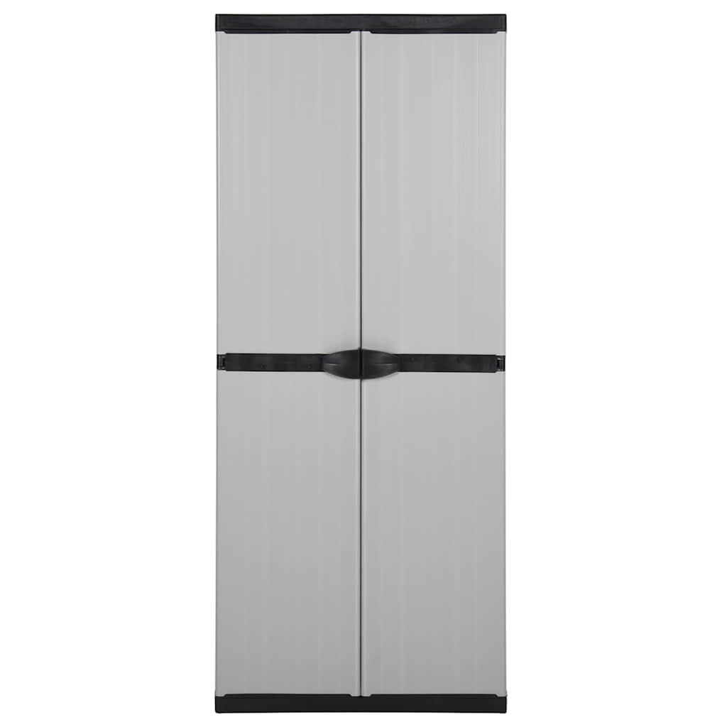 Vidaxl tuinkast met 3 schappen 68x40x168 cm grijs en zwart