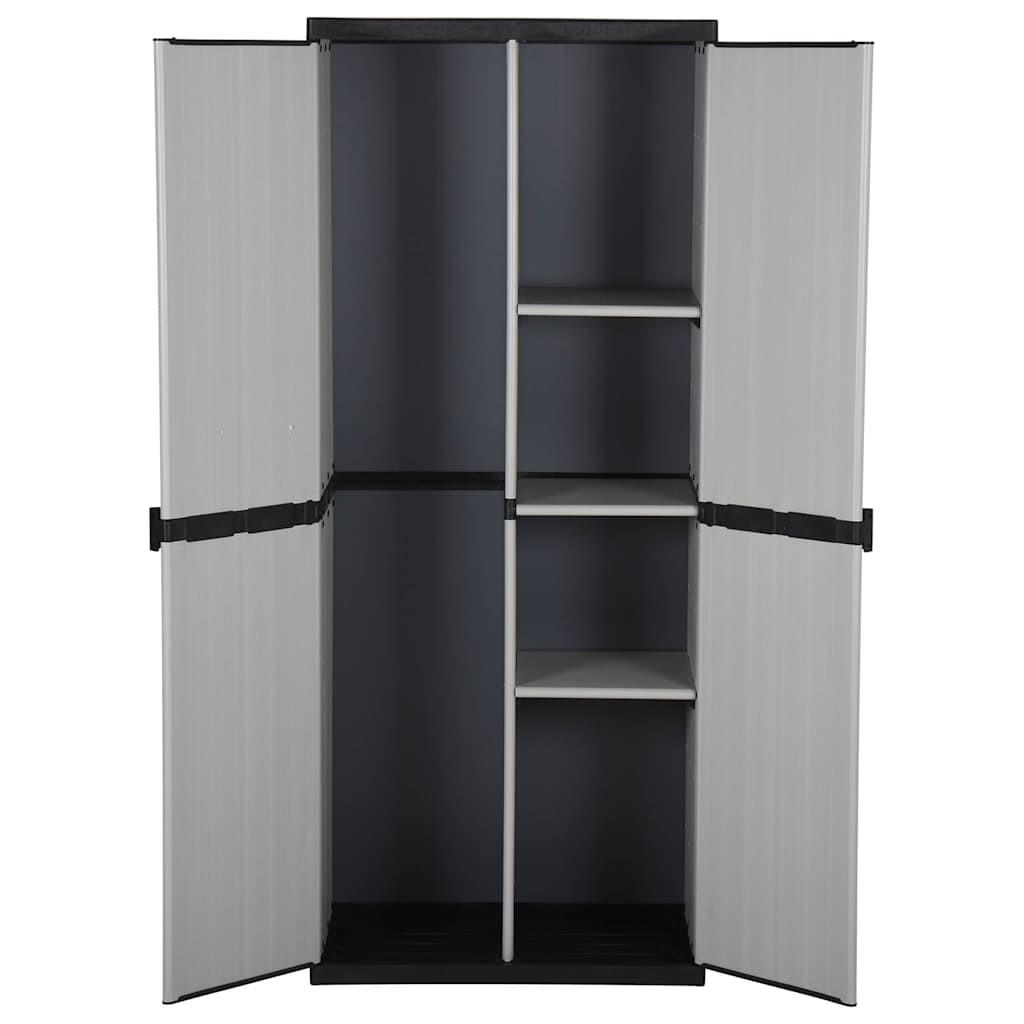 Vidaxl tuinkast met 3 schappen 68x40x168 cm grijs en zwart