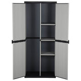 Vidaxl tuinkast met 3 schappen 68x40x168 cm grijs en zwart