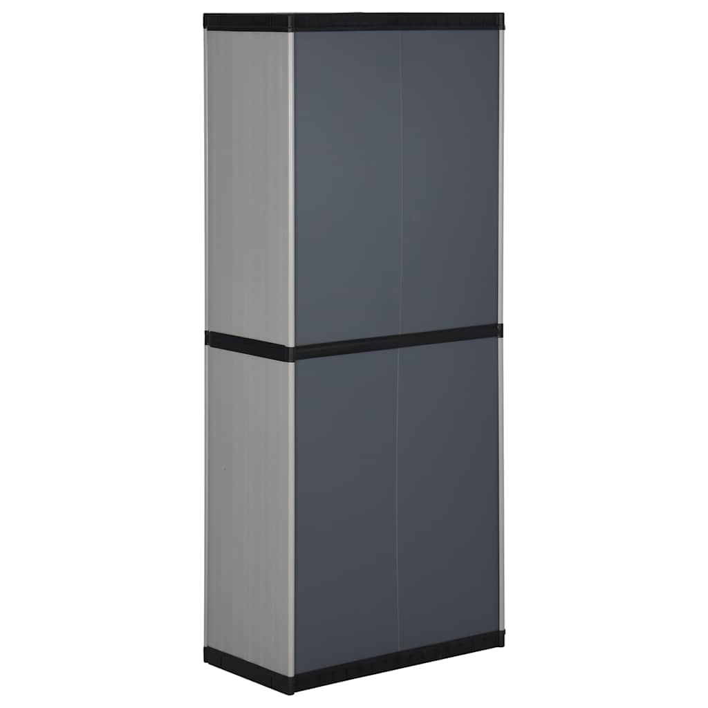 Vidaxl tuinkast met 3 schappen 68x40x168 cm grijs en zwart