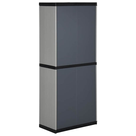 Vidaxl tuinkast met 3 schappen 68x40x168 cm grijs en zwart