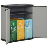 Vidaxl Garden Waste Box 68x40x85 cm polipropene grigio e nero