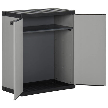 Vidaxl tuinafvalkast 68x40x85 cm polypropeen grijs en zwart
