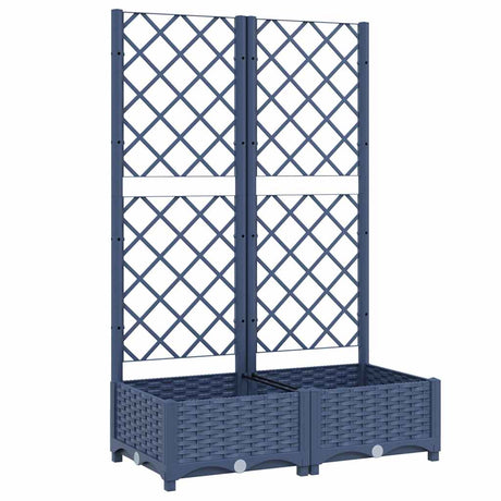 Vidaxl plantenbak met trellis blauwgrijs 80x40x121,5 cm pp