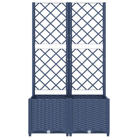 Vidaxl plantenbak met trellis blauwgrijs 80x40x136 cm pp
