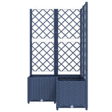 Vidaxl plantenbak met latwerk 80x80x136 cm polypropeen blauwgrijs