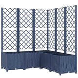 Vidaxl plantenbak met latwerk 120x120x136 cm polypropeen blauwgrijs