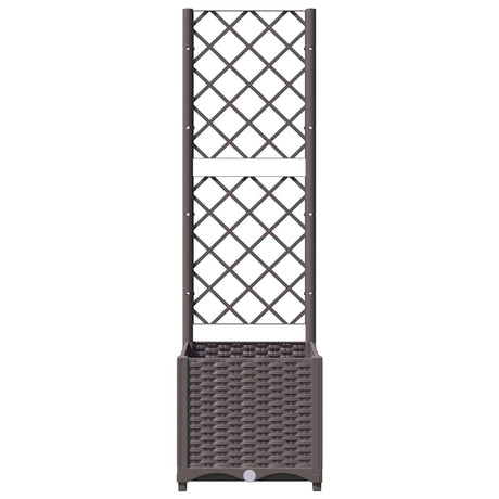 Vidaxl plantenbak met latwerk 40x40x136 cm polypropeen bruin