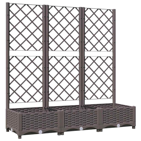 Vidaxl plantenbak met trellis bruin 120x40x121,5 cm pp