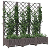 Vidaxl Planter med lameller arbejde 120x40x121,5 cm polypropenbrun