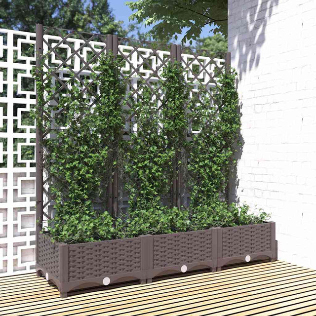 Vidaxl plantenbak met trellis bruin 120x40x121,5 cm pp