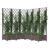 Vidaxl planter med lameller arbejde 120x120x121,5 cm polypropenbrun