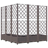 Vidaxl plantenbak met latwerk 120x120x121,5 cm polypropeen bruin