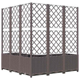 Vidaxl plantenbak met latwerk 120x120x136 cm polypropeen bruin