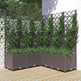 Vidaxl plantenbak met latwerk 120x120x136 cm polypropeen bruin