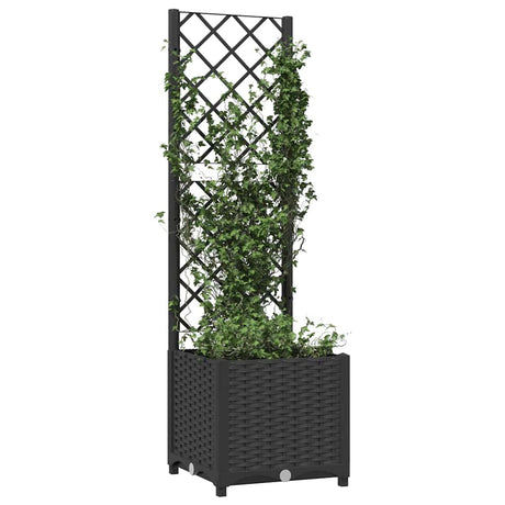 Vidaxl plantenbak met trellis zwart 40x40x136 cm pp