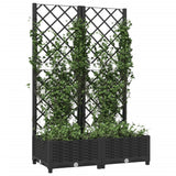 Vidaxl plantenbak met trellis zwart 80x40x121,5 cm pp