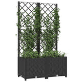 Vidaxl planter med lameller 80x40x136 cm polypropen sort