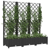 Vidaxl plantenbak met trellis zwart 120x40x121,5 cm pp