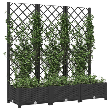 Vidaxl plantenbak met trellis zwart 120x40x121,5 cm pp