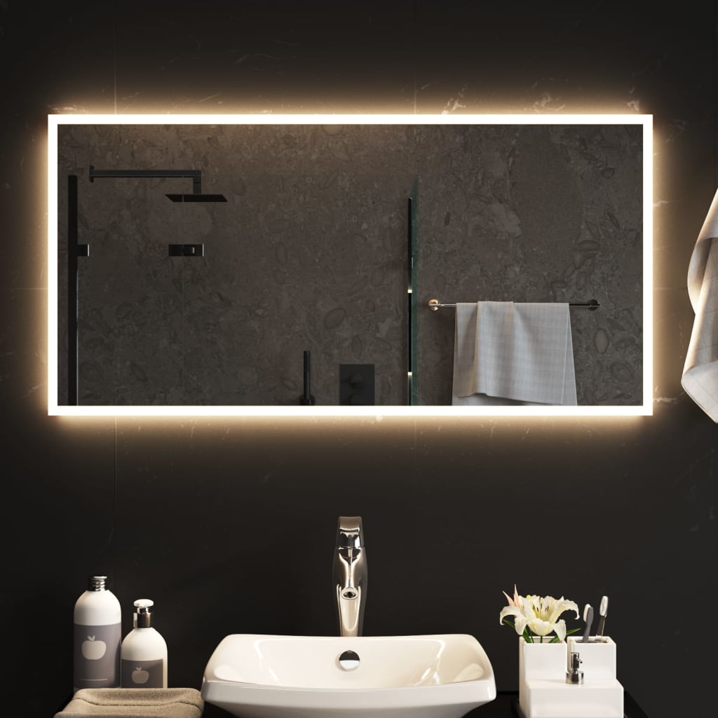 Miroir de salle de bain Vidaxl LED 100x50 cm