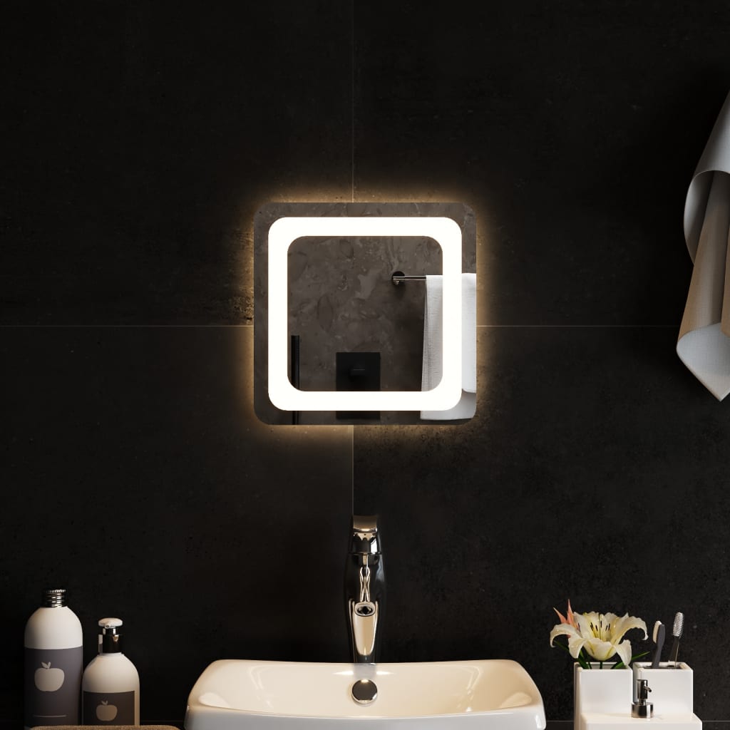 Miroir de salle de bain Vidaxl LED 30x30 cm