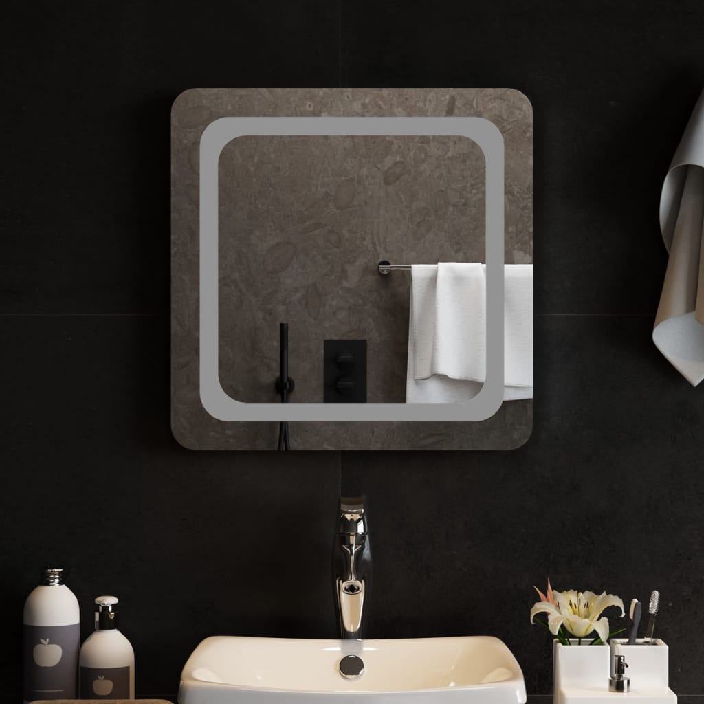 Miroir de salle de bain Vidaxl LED 50x50 cm