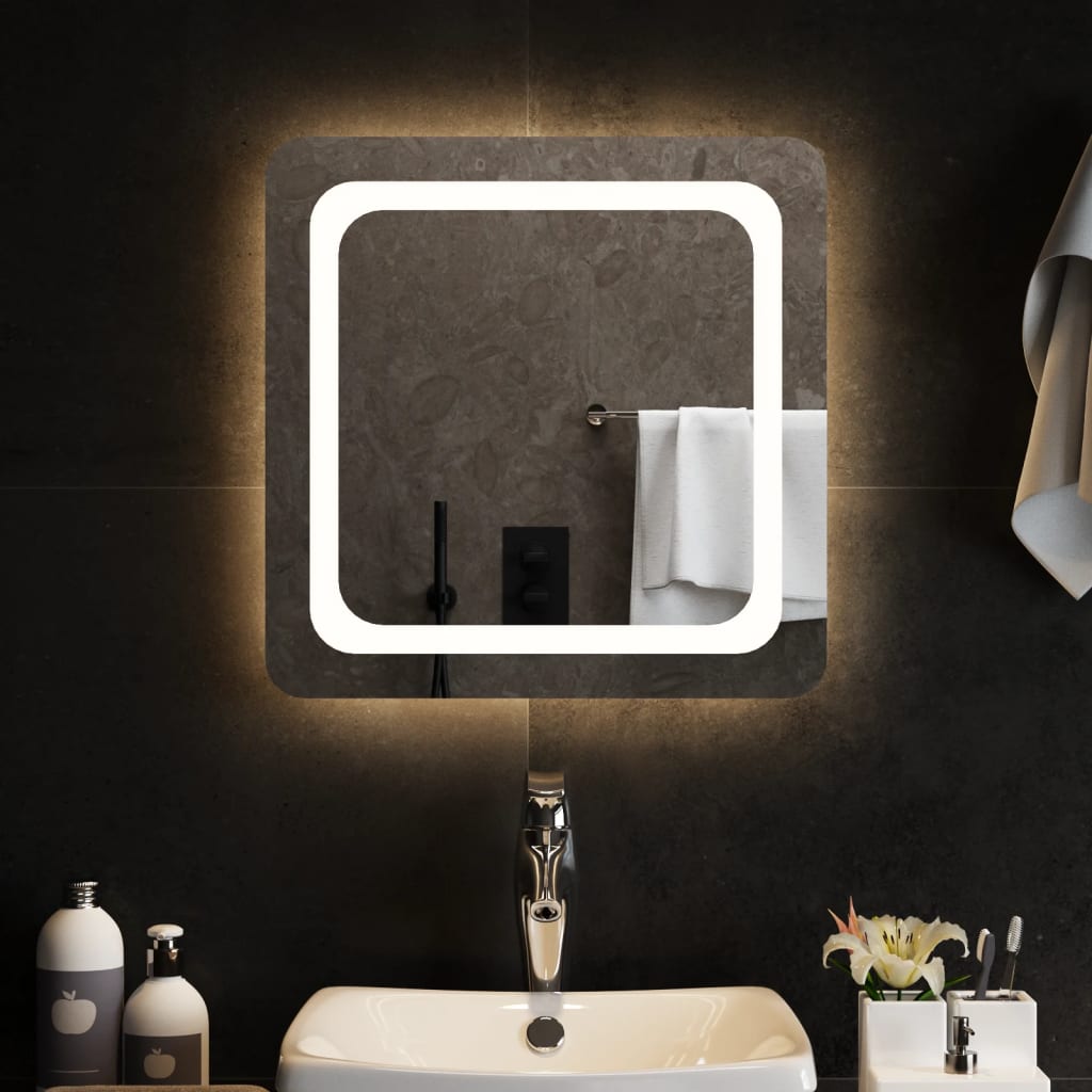 Miroir de salle de bain Vidaxl LED 50x50 cm