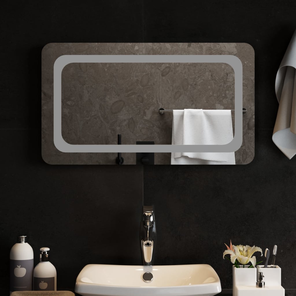 Miroir de salle de bain Vidaxl LED 70x40 cm