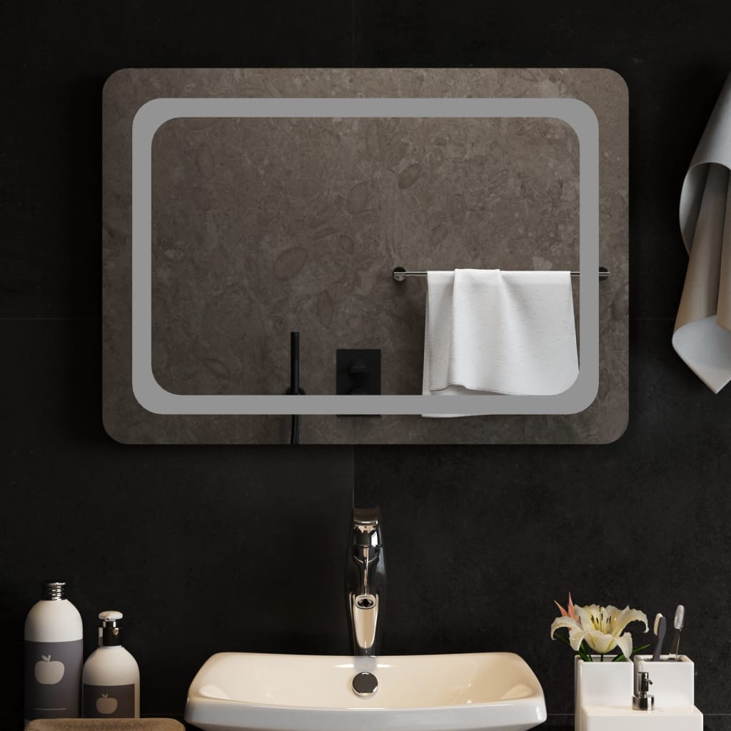 Miroir de salle de bain Vidaxl LED 70x50 cm