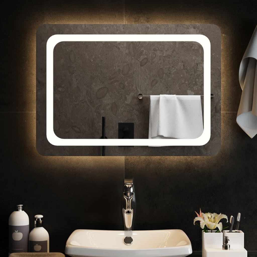 Miroir de salle de bain Vidaxl LED 70x50 cm