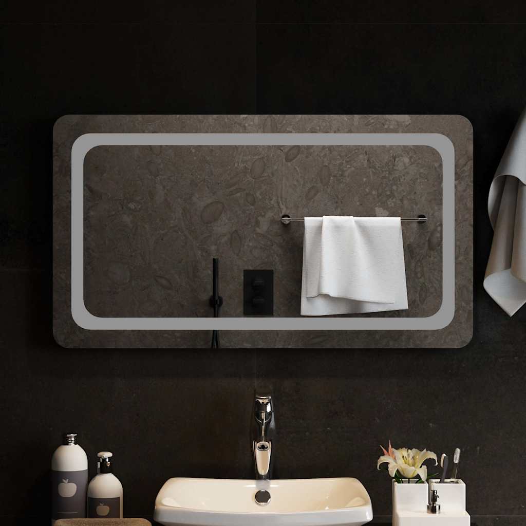 Vidaxl badkamerspiegel led 90x50 cm