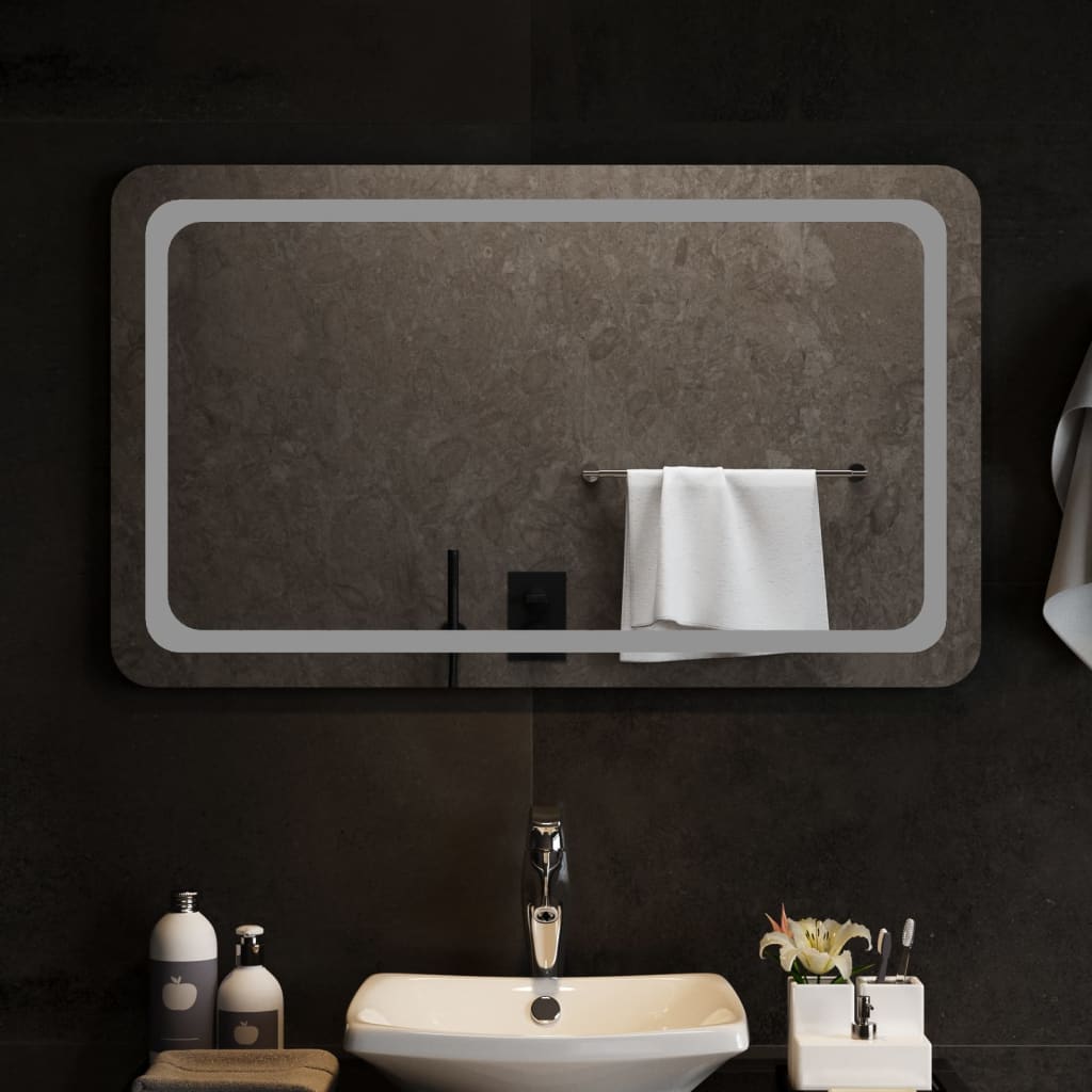 Miroir de salle de bain Vidaxl LED de 100x60 cm