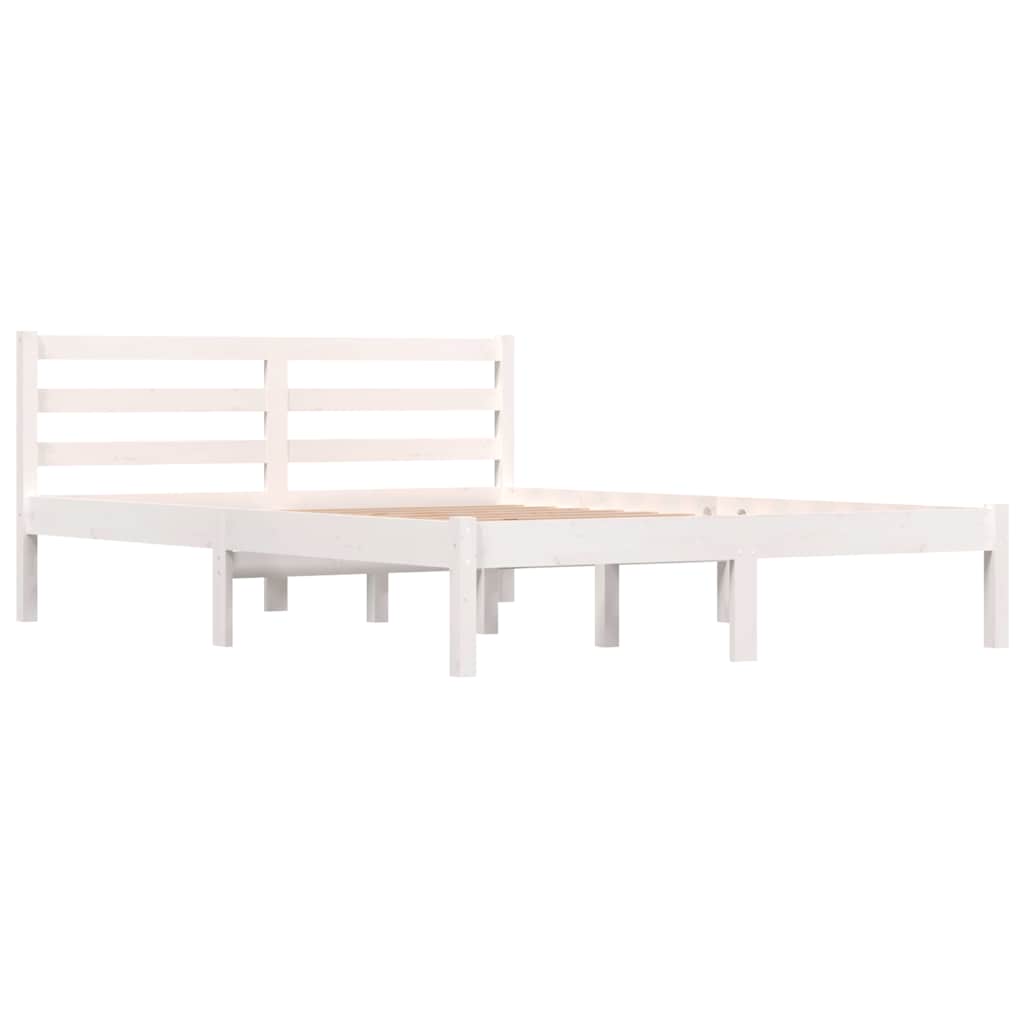 Vidaxl bedframe massief grenenhout wit 135x190 cm