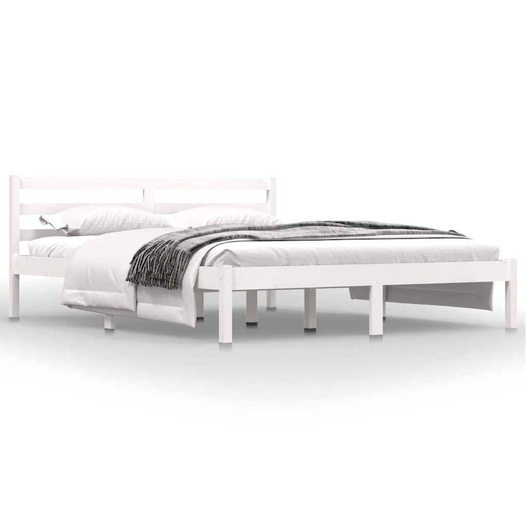 Vidaxl bedframe massief grenenhout wit 150x200 cm